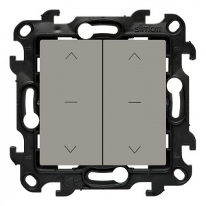 NZP2.01/42 Przycisk żaluzjowy trójpozycyjny podwójny 1-0-2 10A Kaszmirowy Simon 24 - Widok z przodu