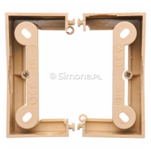 PSC/12 Puszka instalacyjna pojedyncza naścienna głęboka Beżowy Simon Basic - Widok z przodu