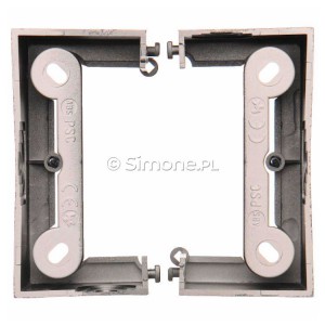Puszka instalacyjna pojedyncza naścienna głęboka Inox Met. Simon Basic - Widok z tyłu)