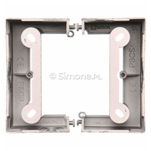 Puszka instalacyjna pojedyncza naścienna składana Stal Inox Simon Basic - Widok z tyłu)
