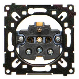 Mechanizm gniazda pojedynczego z uziemieniem 16A Mechanizmy Simon 55 - Widok z przodu