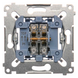 SP2M Mechanizm przycisku zwiernego podwójnego 10A (do kompletu należy dokupić rameczkę oraz klawisze) Mechanizmy Simon 54 - Widok z przodu