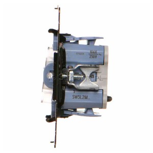 Mechanizm łącznika podwójnego z podświetleniem LED w kolorze białym 10A Mechanizmy Simon 55 - Widok z boku)