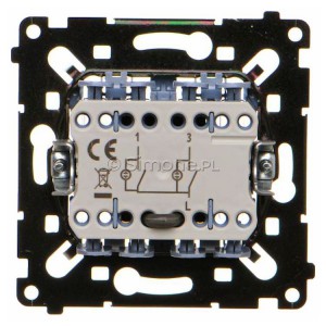 Mechanizm łącznika podwójnego z podświetleniem LED w kolorze białym 10A Mechanizmy Simon 55 - Widok z tyłu)