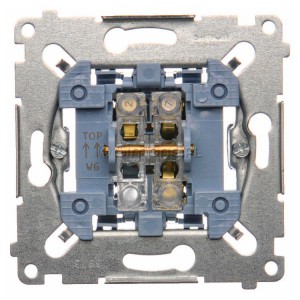 SW6M Mechanizm łącznika schodowego pojedynczego 10A (do kompletu należy dokupić rameczkę oraz klawisz) Mechanizmy Simon 54 - Widok z przodu