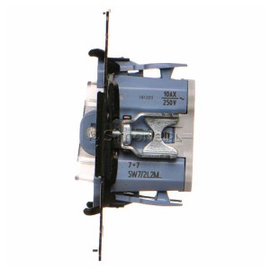 Mechanizm łącznika krzyżowego podwójnego z podświetleniem LED w kolorze białym 10A Mechanizmy Simon 55 - Widok z boku)