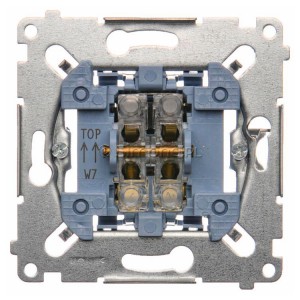 SW7M Mechanizm łącznika krzyżowego pojedynczego 10A (do kompletu należy dokupić rameczkę oraz klawisz) Mechanizmy Simon 54 - Widok z przodu