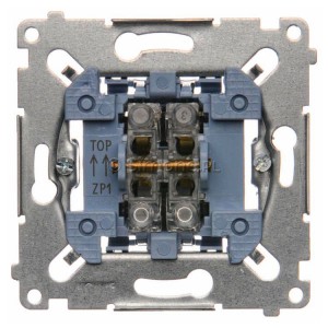 SZP1M Mechanizm przycisku żaluzjowego dwuklawiszowego 10A (do kompletu należy dokupić rameczkę oraz klawisze) Mechanizmy Simon 54 - Widok z przodu