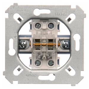 SZP1WM Mechanizm przycisku żaluzjowego dwuklawiszowego do sterowania z wielu miejsc 10A (do kompletu należy dokupić rameczkę oraz klawisze) Mechanizmy Simon 54 - Widok z przodu