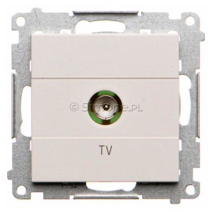 TAK1.01/114 Gniazdo antenowe TV pojedyncze Jasnoszary Mat Simon 55 - Widok z przodu