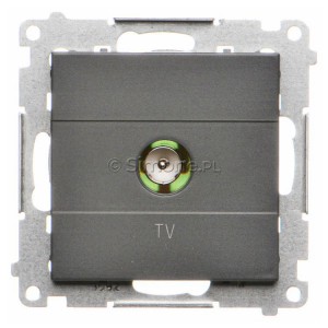 TAK1.01/116 Gniazdo antenowe TV pojedyncze Grafitowy Mat Simon 55 - Widok z przodu