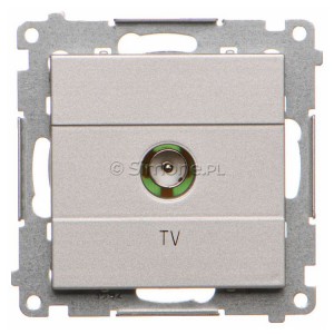 TAK1.01/143 Gniazdo antenowe TV pojedyncze Aluminium Mat Simon 55 - Widok z przodu