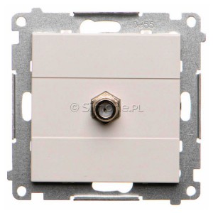 TASF1.01/114 Gniazdo antenowe SAT typu F pojedyncze Jasnoszary Mat Simon 55 - Widok z przodu