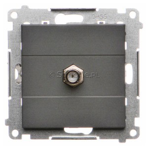 TASF1.01/116 Gniazdo antenowe SAT typu F pojedyncze Grafitowy Mat Simon 55 - Widok z przodu