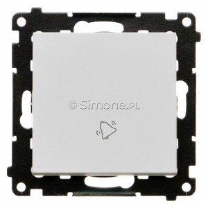 TD1.01/114 Przycisk dzwonkowy 10A Jasnoszary Mat Simon 55 - Widok z przodu