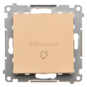 TD1.01/144 Przycisk dzwonkowy 10A Szampański Mat Simon 55 - Widok z przodu