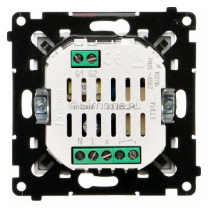 Termostat elektroniczny z programatorem tygodniowym, wyświetlaczem LCD i wewnętrznym czujnikiem temperatury Biały Mat Simon 55 - Widok z tyłu)