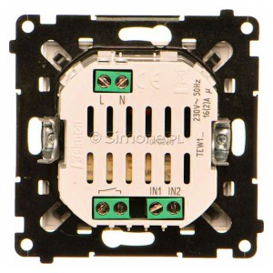 Łącznik elektroniczny pojedynczy z funcją przycisku lub łącznika czasowego 16A 230V Szampański Mat Simon 55 - Widok z tyłu)