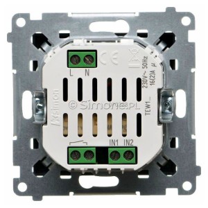 Łącznik elektroniczny pojedynczy z funcją przycisku lub łącznika czasowego 16A 230V Czarny Mat Simon 55 - Widok z tyłu)