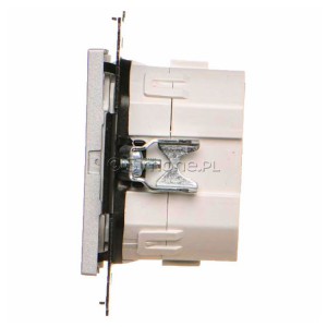 Łącznik elektroniczny podwójny z funcją przycisku lub łącznika czasowego 2x10A 230V Aluminium Mat Simon 55 - Widok z boku)