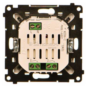 Łącznik elektroniczny podwójny z funcją przycisku lub łącznika czasowego 2x10A 230V Szampański Mat Simon 55 - Widok z tyłu)