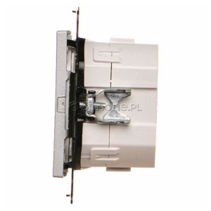 TEZ1G.01/143 Centralny/Grupowy elektroniczny sterownik roletowy 4-funkcyjny z podświetleniem stanu pracy typu LED Aluminium Mat Simon 55 - Widok z boku)