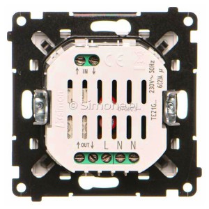 Centralny/Grupowy elektroniczny sterownik roletowy 4-funkcyjny z podświetleniem stanu pracy typu LED Szampański Mat Simon 55 - Widok z tyłu)