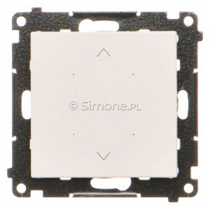 TEZ1L.01/114 Lokalny elektroniczny sterownik roletowy 4-funkcyjny z podświetleniem stanu pracy typu LED Jasnoszary Mat Simon 55 - Widok z przodu