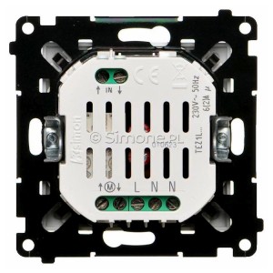 Lokalny elektroniczny sterownik roletowy 4-funkcyjny z podświetleniem stanu pracy typu LED Aluminium Mat Simon 55 - Widok z tyłu)