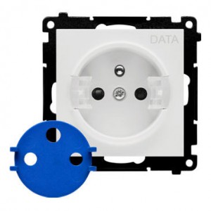 TGD1CZ.01/114 Gniazdo pojedyncze z bolcem uziemiającym typu DATA Jasnoszary Mat Simon 55 - Widok z przodu