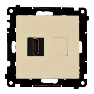TGHDMI121.01/144 Gniazdo HDMI v2.1 pojedyncze Szampański Mat Simon 55 - Widok z przodu