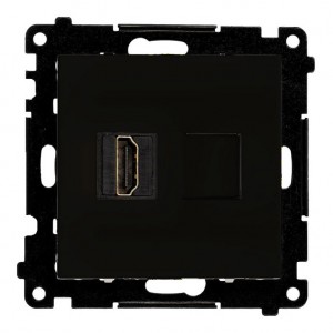 TGHDMI121.01/149 Gniazdo HDMI v2.1 pojedyncze Czarny Mat Simon 55 - Widok z przodu