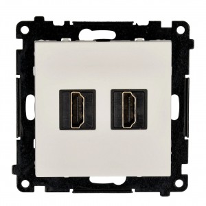 TGHDMI221.01/114 Gniazdo HDMI v2.1 podwójne Jasnoszary Mat Simon 55 - Widok z przodu
