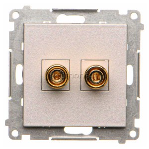 TGL.01/143 Gniazdo głośnikowe pojedyncze typu Banan, przewody do 6mm2 Aluminium Mat Simon 55 - Widok z przodu