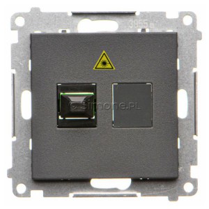 TGS1.01/116 Gniazdo światłowodowe / optyczne pojedyncze SC/APC Grafitowy Mat Simon 55 - Widok z przodu