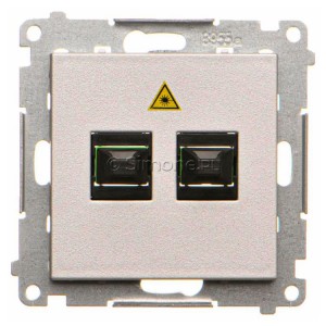 TGS2.01/143 Gniazdo światłowodowe / optyczne podwójne SC/APC Aluminium Mat Simon 55 - Widok z przodu