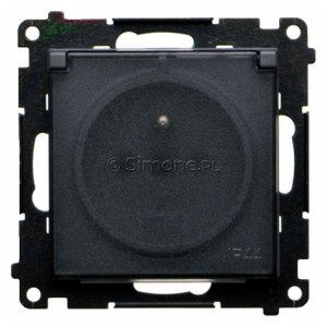 TGZ1BCUZ.01/116A Gniazdo hermetyczne z bolcem uziemiającym do wersji IP44, przesłoną torów prądowych i klapką transparentną 16A, szybkozłącza Grafitowy Mat Simon 55 - Widok z przodu