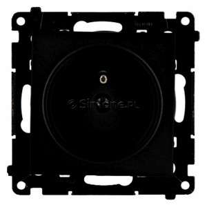 TGZ1CZ.01/149 Gniazdo pojedyncze z bolcem uziemiającym i przesłoną torów prądowych 16A, szybkozłącza Czarny Mat Simon 55 - Widok z przodu