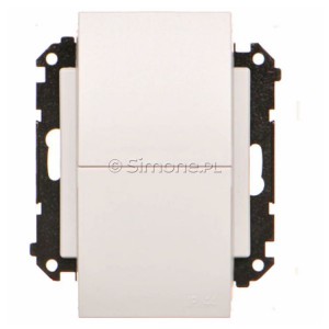 TGZ2BMCZ.01/114 Gniazdo hermetyczne podwójne z bolcem uziemiającym do wersji IP44, przesłoną torów prądowych i klapką w kolorze wyrobu 16A, szybkozłącza Jasnoszary Mat Simon 55 - Widok z przodu