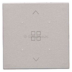 TKE13/143 Klawisz dla grupy rolet do przycisków roletowych elektronicznych Aluminium Mat Simon 55 - Widok z przodu