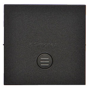 TKW1L/149 Klawisz pojedynczy z miejscem na podświetlenie do mechanizmów SW1MR, SW6MR, SW7MR lub SP1MR Czarny Mat Simon 55 - Widok z przodu
