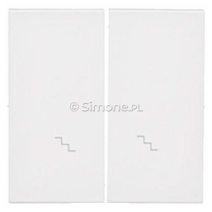 TKW6/2/111 Klawisze podwójne z piktogramem schody do mechanizmu SW6/2WMR Biały Mat Simon 55 - Widok z przodu