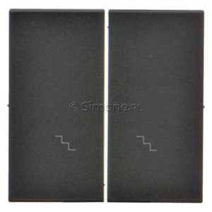 TKW6/2/116 Klawisze podwójne z piktogramem schody do mechanizmu SW6/2WMR Grafitowy Mat Simon 55 - Widok z przodu