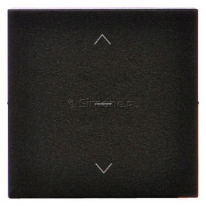 TKZW1K/149 Klawisz pojedynczy trójpozycyjny do łącznika lub przycisku roletowego SZW1KMR lub SZP1KMR Czarny Mat Simon 55 - Widok z przodu