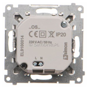 TOS3K.01/143 Oprawa oświetleniowa LED 230V (1,1W), Barwa światła: Biały ciepły 3100K Aluminium Mat Simon 55 - Widok z tyłu)