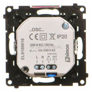 Oprawa oświetleniowa LED z czujnikiem ruchu 230V (1,1W), Barwa światła: Biały ciepły 3100K Czarny Mat Simon 55 - Widok z tyłu)