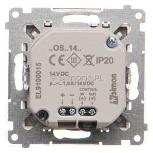 Oprawa oświetleniowa LED z czujnikiem ruchu 14V (0,42W), Barwa światła: Biały ciepły 3100K. Wymagany zasilacz 14V Aluminium Mat Simon 55 - Widok z tyłu)