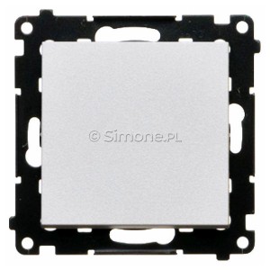 TP1.01/143 Przycisk zwierny pojedyncze 10A Aluminium Mat Simon 55 - Widok z przodu