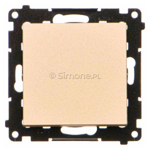 TP1.01/144 Przycisk zwierny pojedyncze 10A Szampański Mat Simon 55 - Widok z przodu