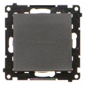 TP1.01/149 Przycisk zwierny pojedyncze 10A Czarny Mat Simon 55 - Widok z przodu
